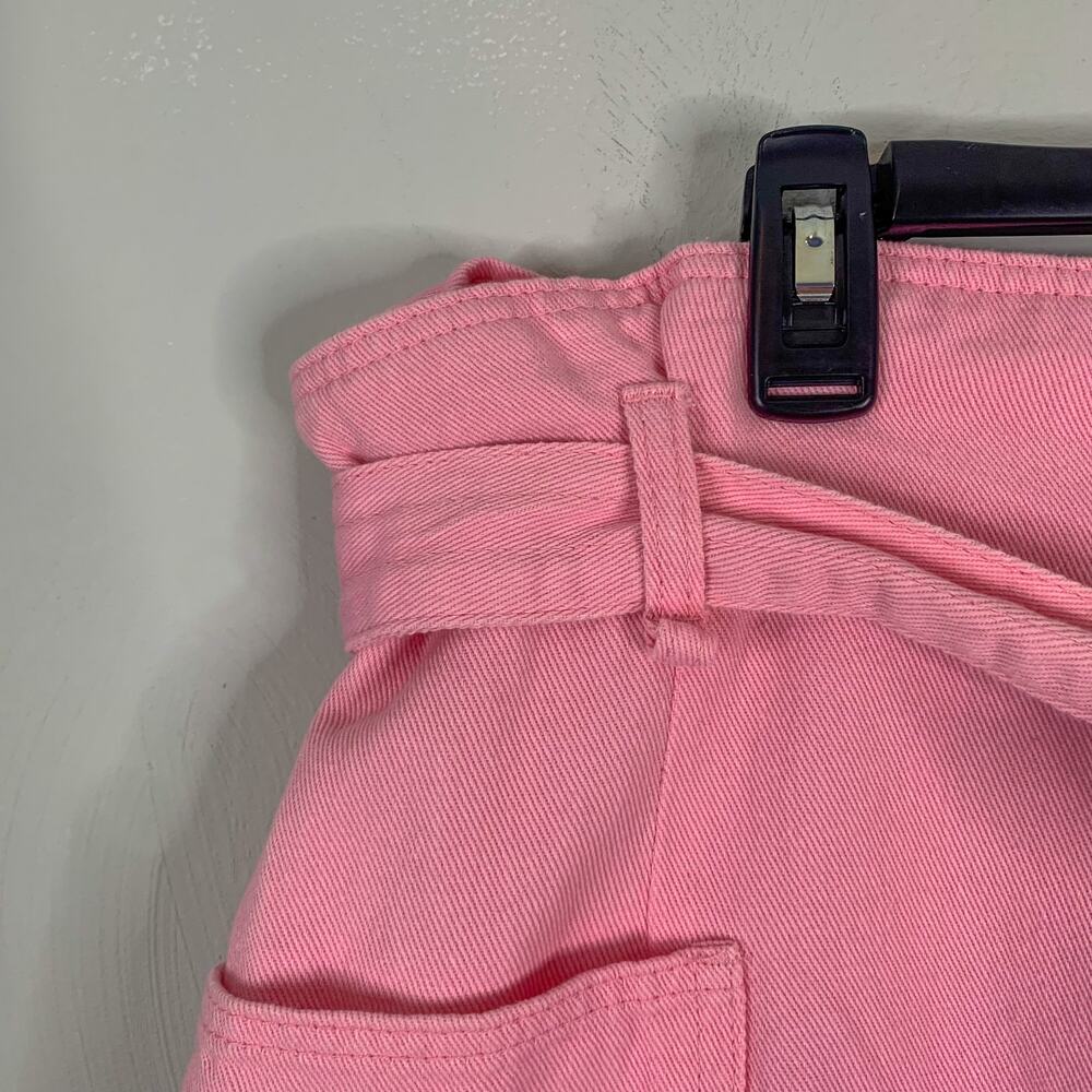 Elodie Pink High Waisted Tie Front Shorts - Picture 5 of 9
